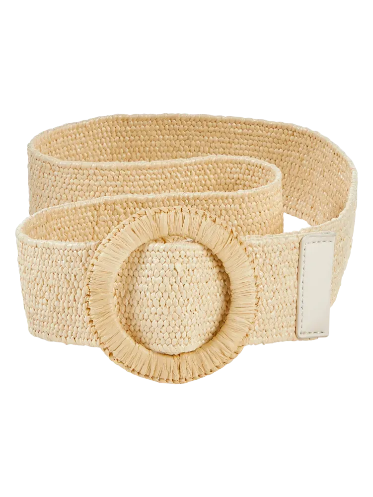 Women's Woven Raffia Stretch Belt