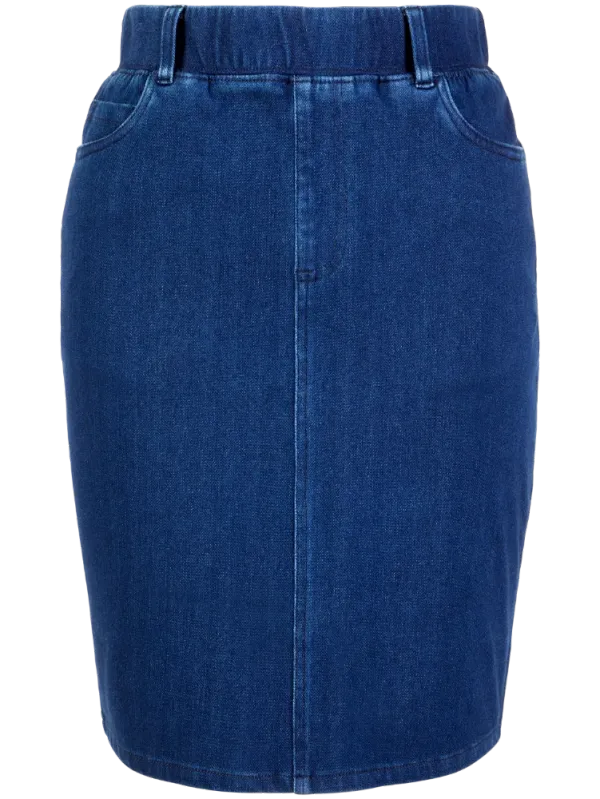 Stretch Denim Short Skirt