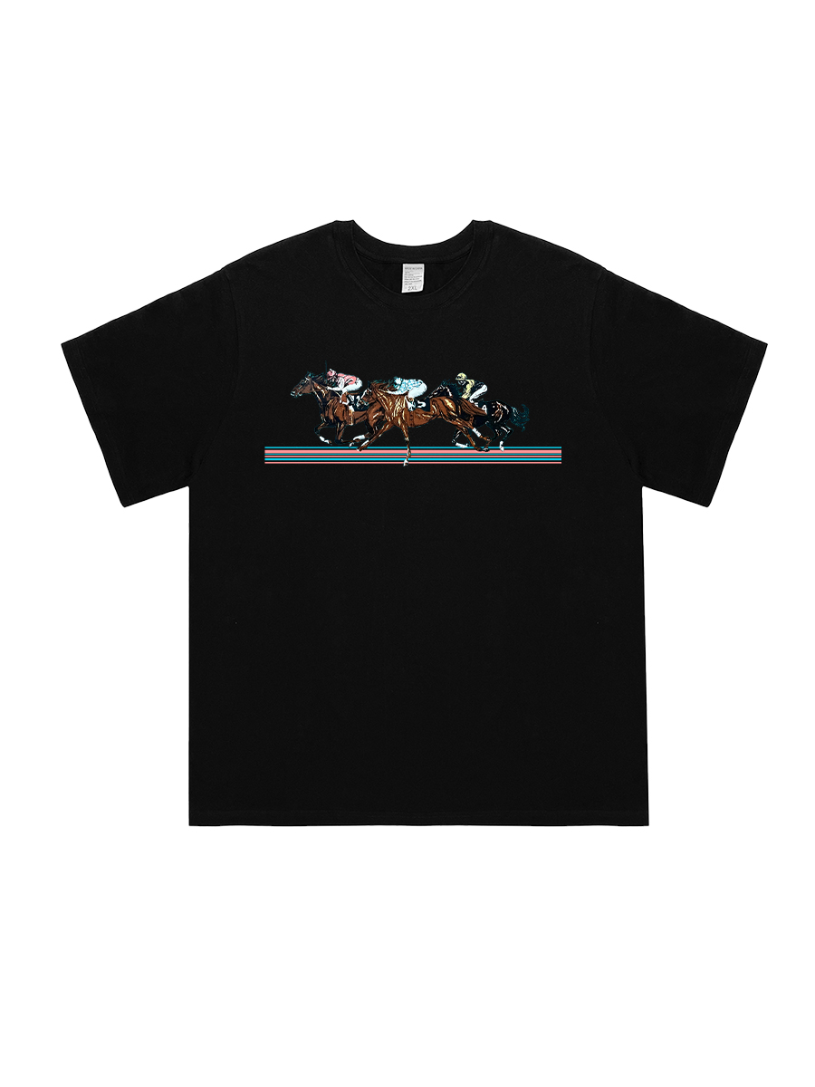 Horse Race Graphic Print T-Shirt