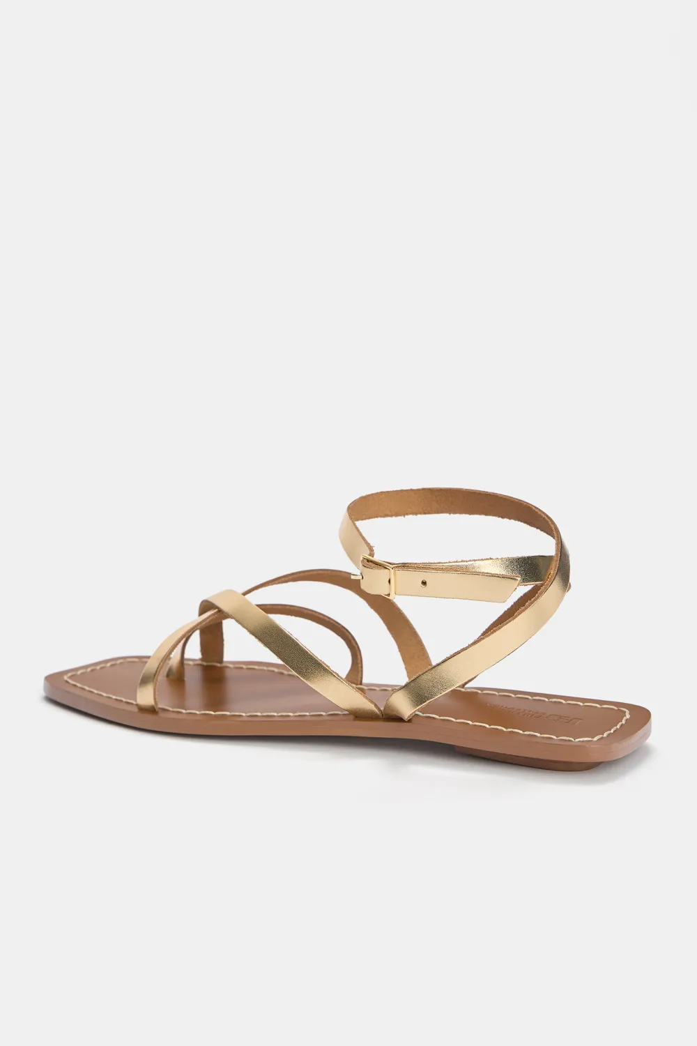 Sandalias planas piel