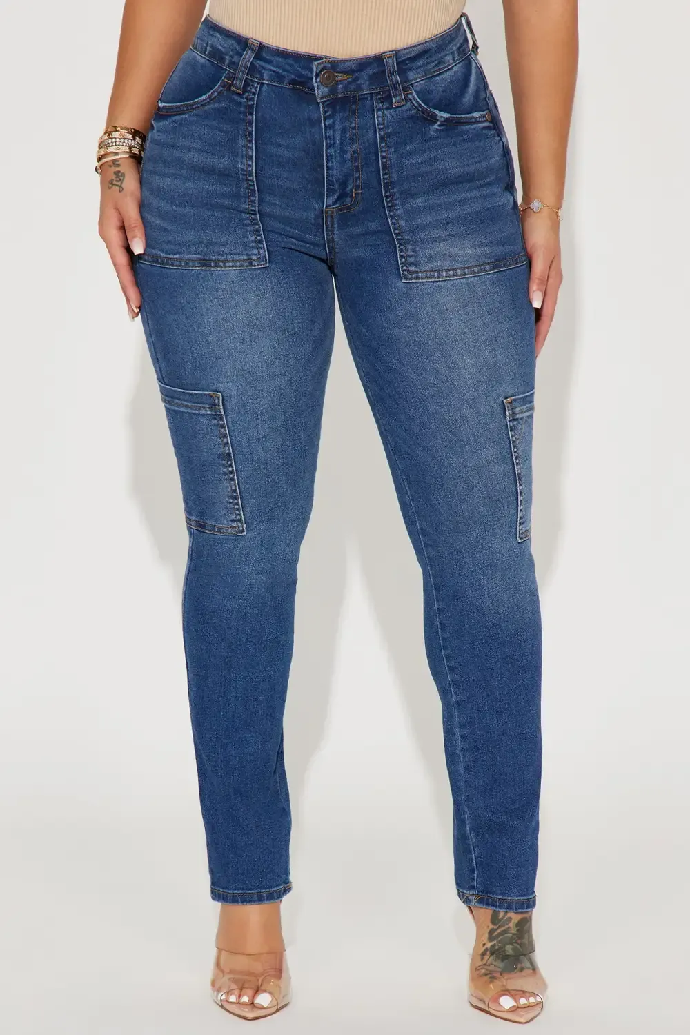 Stay In Your Lane Skinny Jeans - Medium Wash