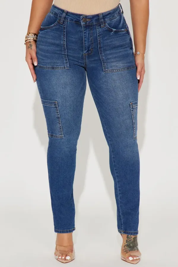 Stay In Your Lane Skinny Jeans - Medium Wash