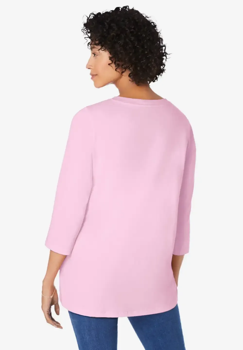 Perfect Three-Quarter Sleeve V-Neck Tunic