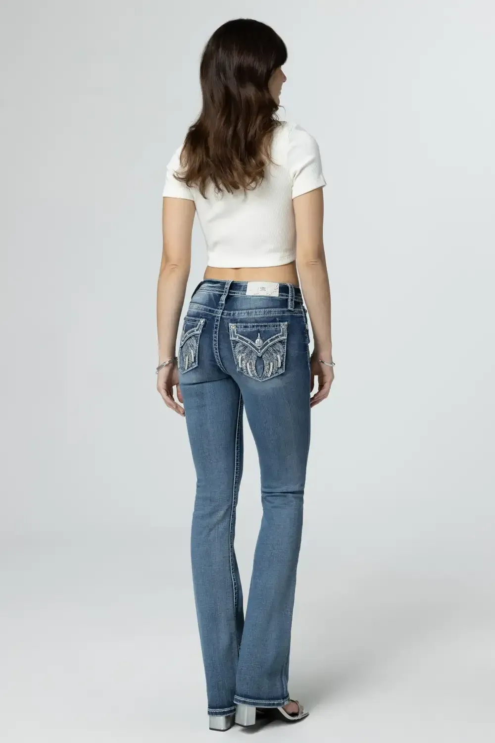Silver Angel Down Wings Bootcut Jeans