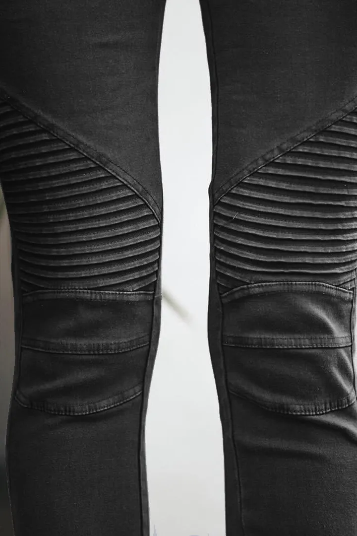 Slant Pocket Zip Side Seam Detail Mid Waist Skinny Jeans
