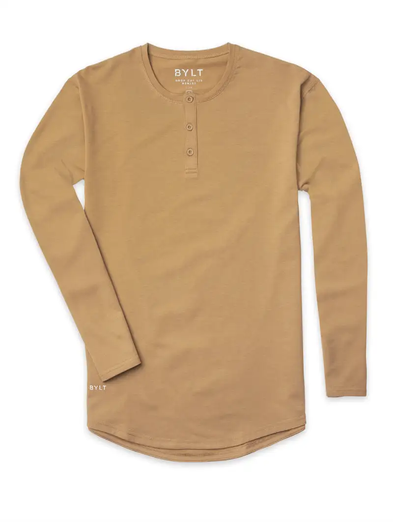 Henley Drop-Cut Long Sleeve: Lux