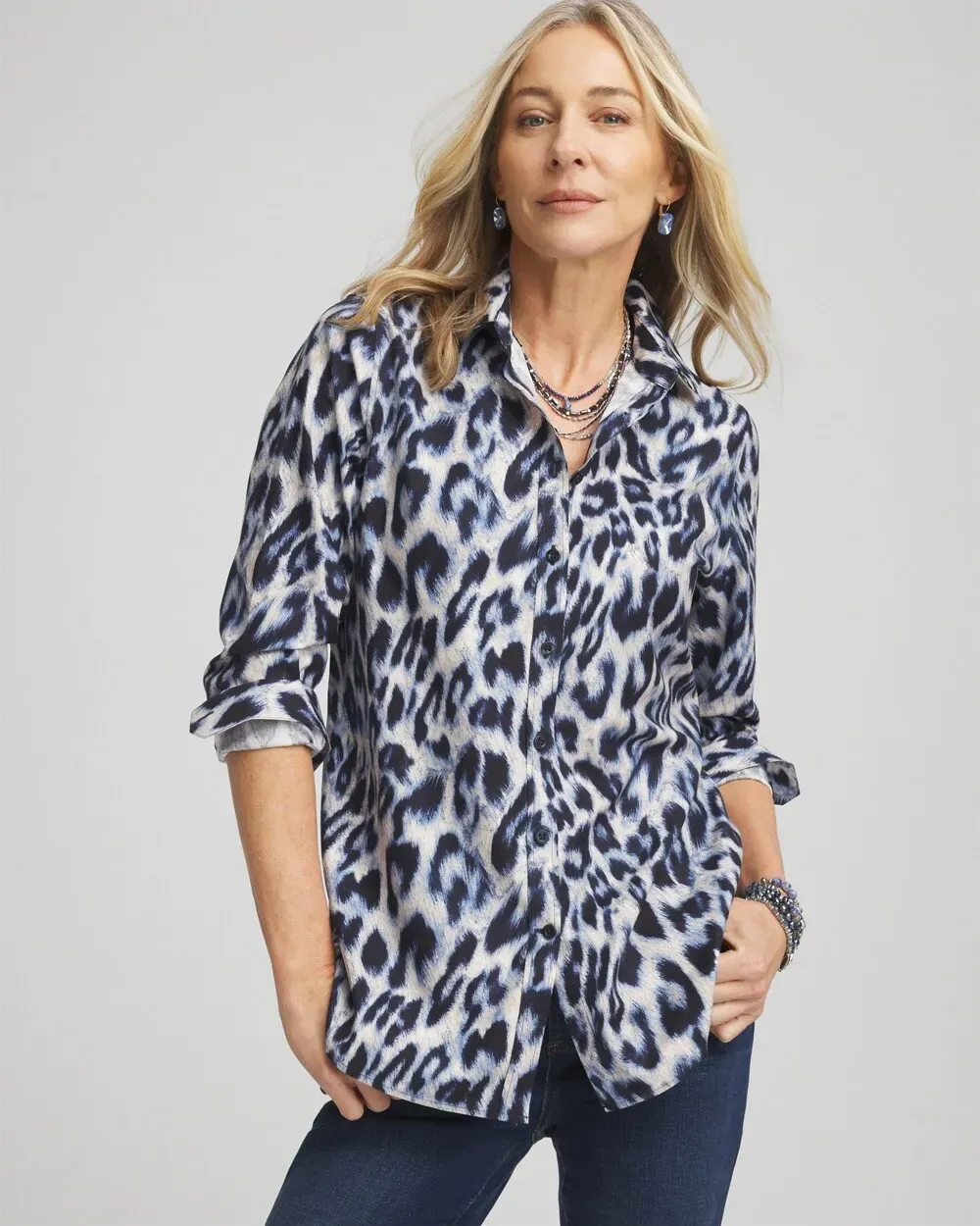 No IronTM Animal Print Shirt
