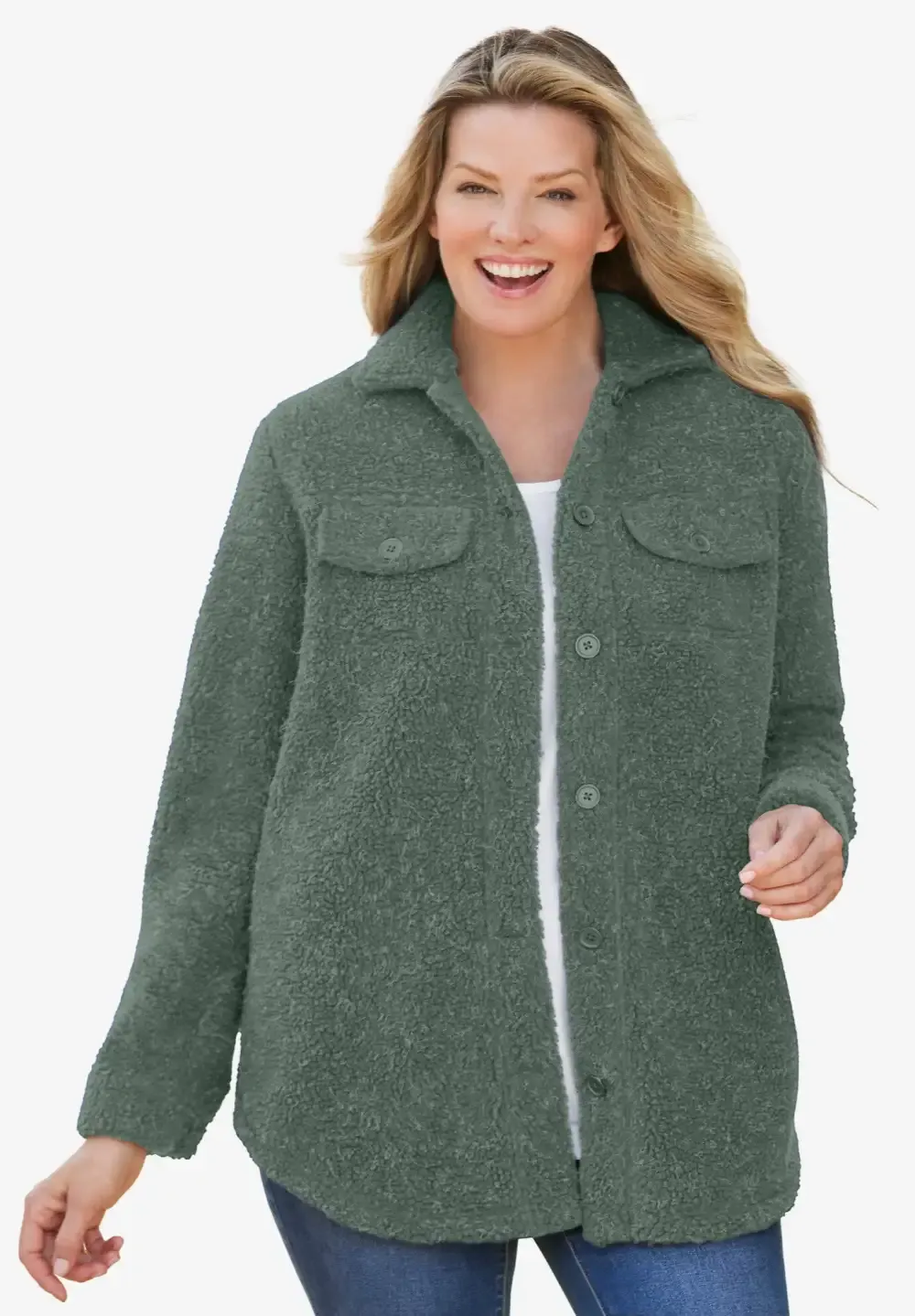 Berber Button-Front Jacket