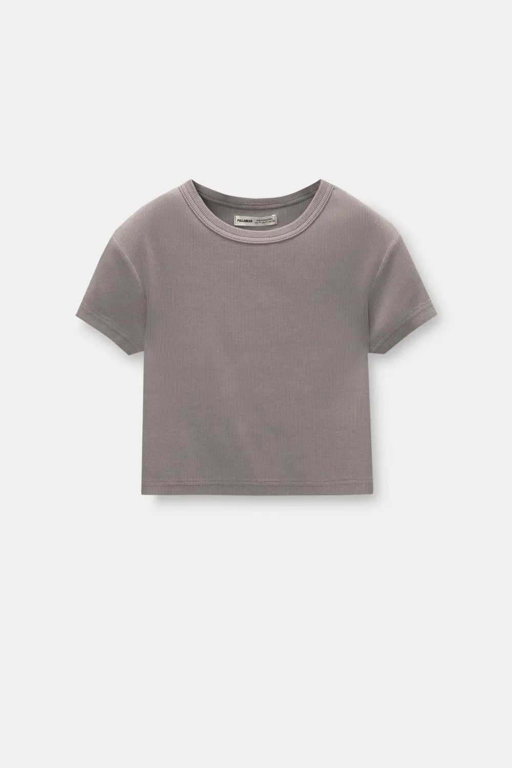 Camiseta cropped canalé