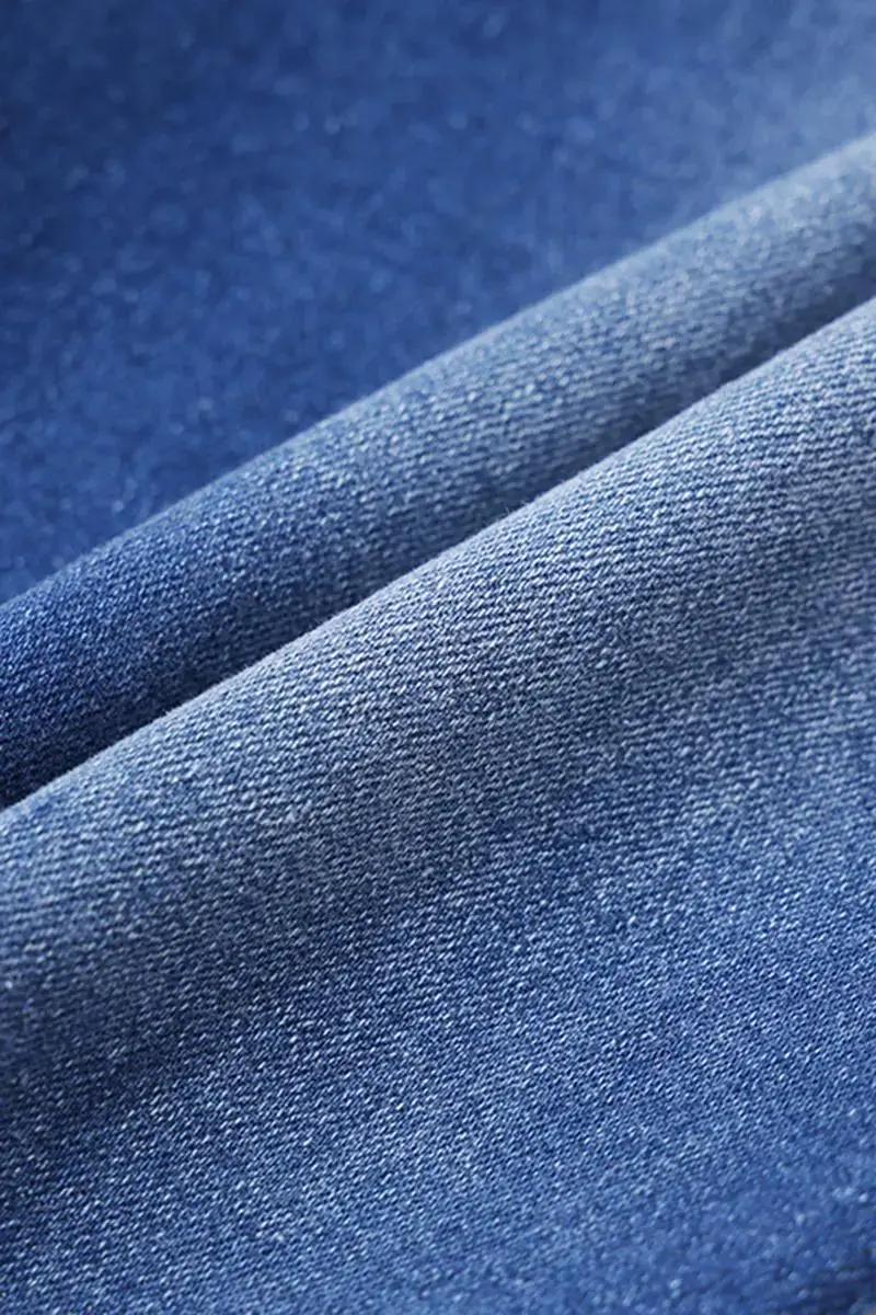 Ripped Button Up Wash Stretchy High Waist Skinny Jeans