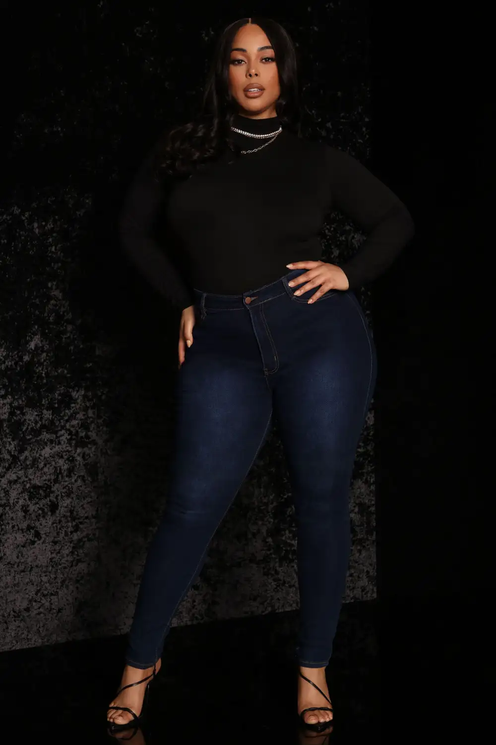 Pamela Turtle Neck Long Sleeve Bodysuit - Black