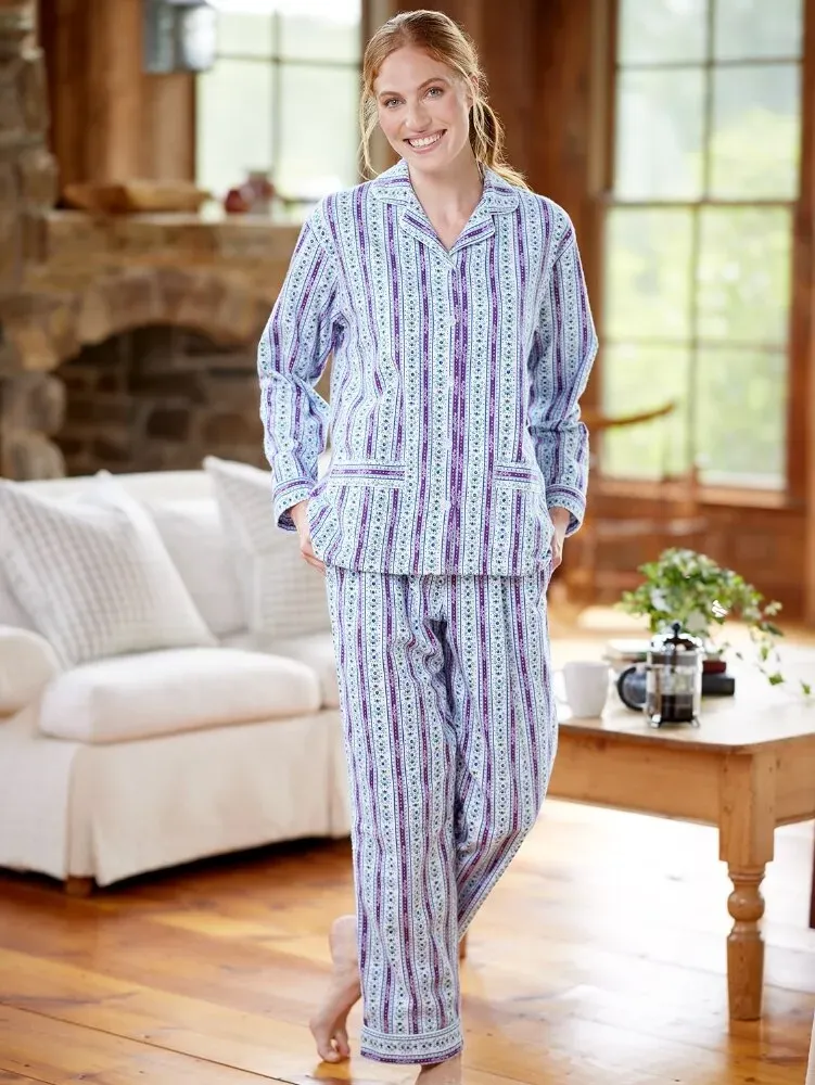 Lanz Classic Cotton Flannel Tyrolean Pajama Set