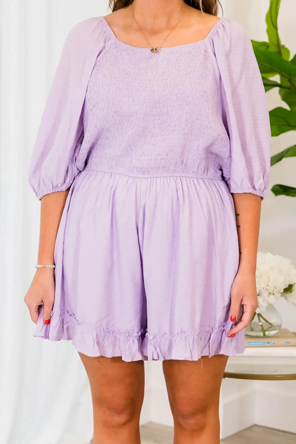 Feeling The Love Romper, Lavender