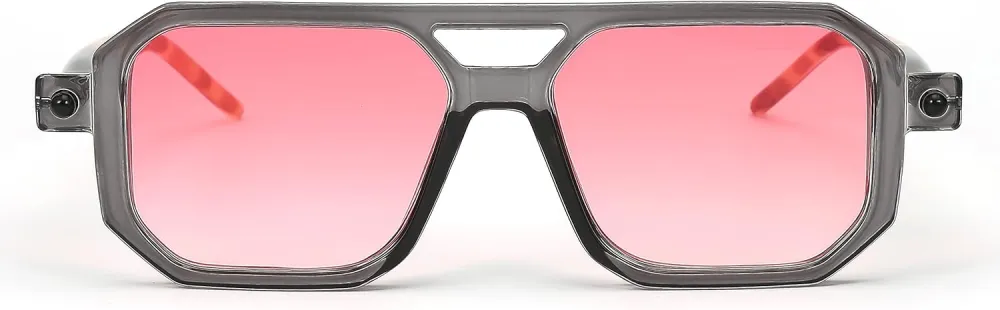 FEISEDY Vintage Square 70s Flat Aviator Sunglasses Women Men Classic Retro Stylish Frame UV400 Sunglasses B2622
