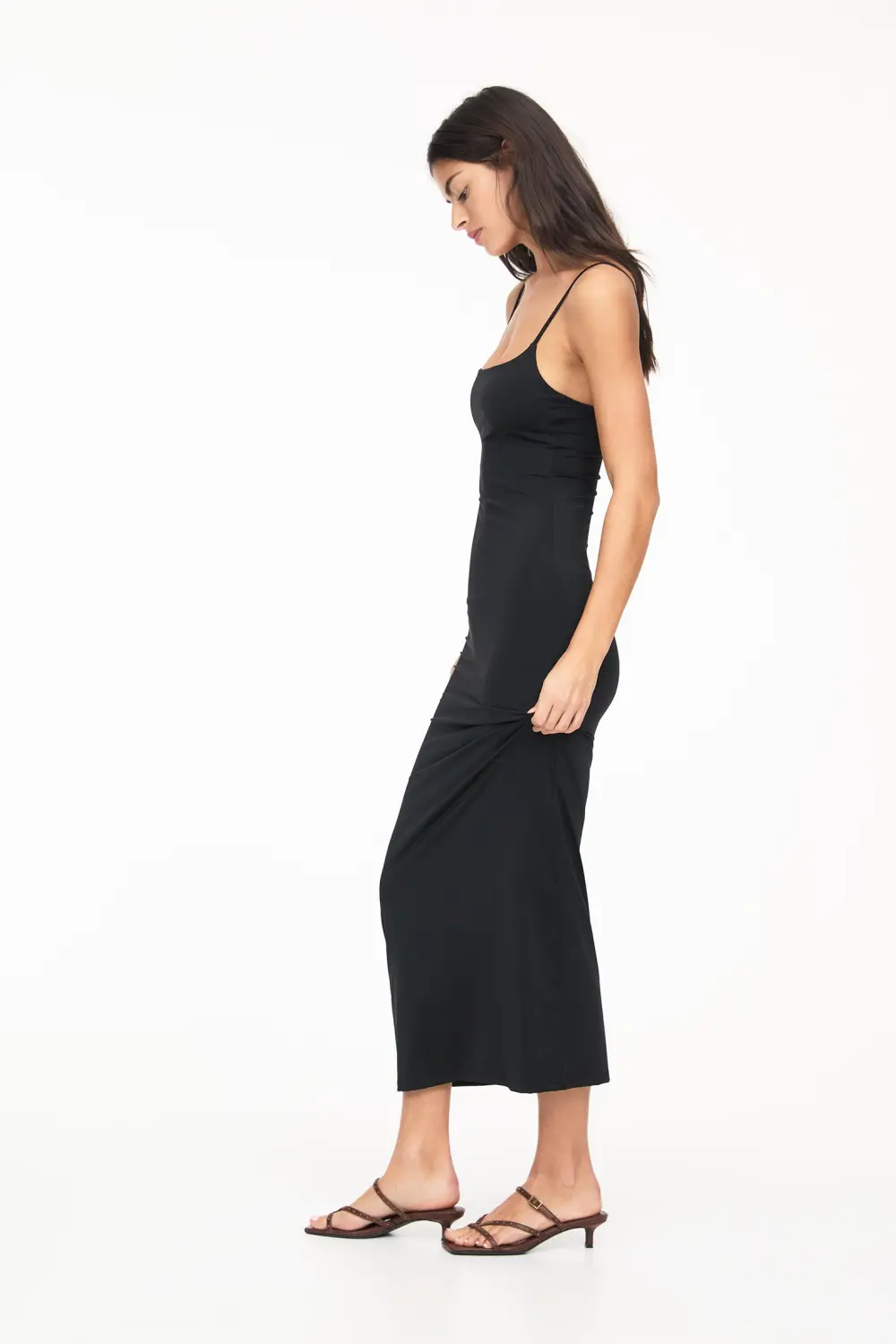 Vestido midi poliamida