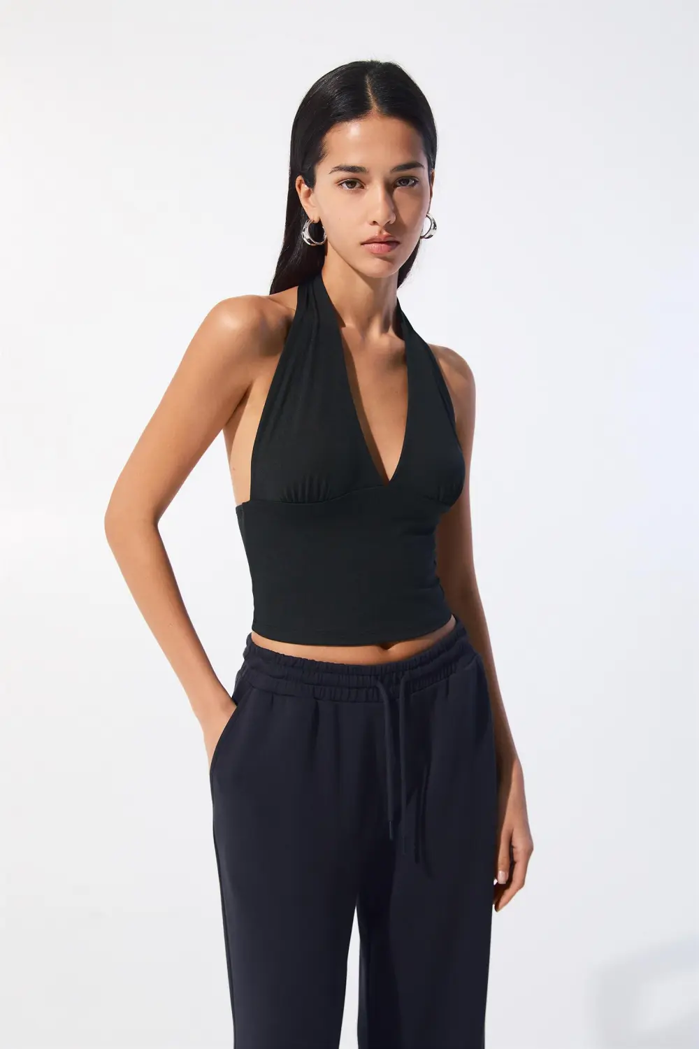 Open-back halter top