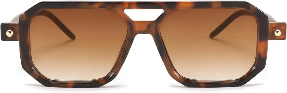 FEISEDY Vintage Square 70s Flat Aviator Sunglasses Women Men Classic Retro Stylish Frame UV400 Sunglasses B2622