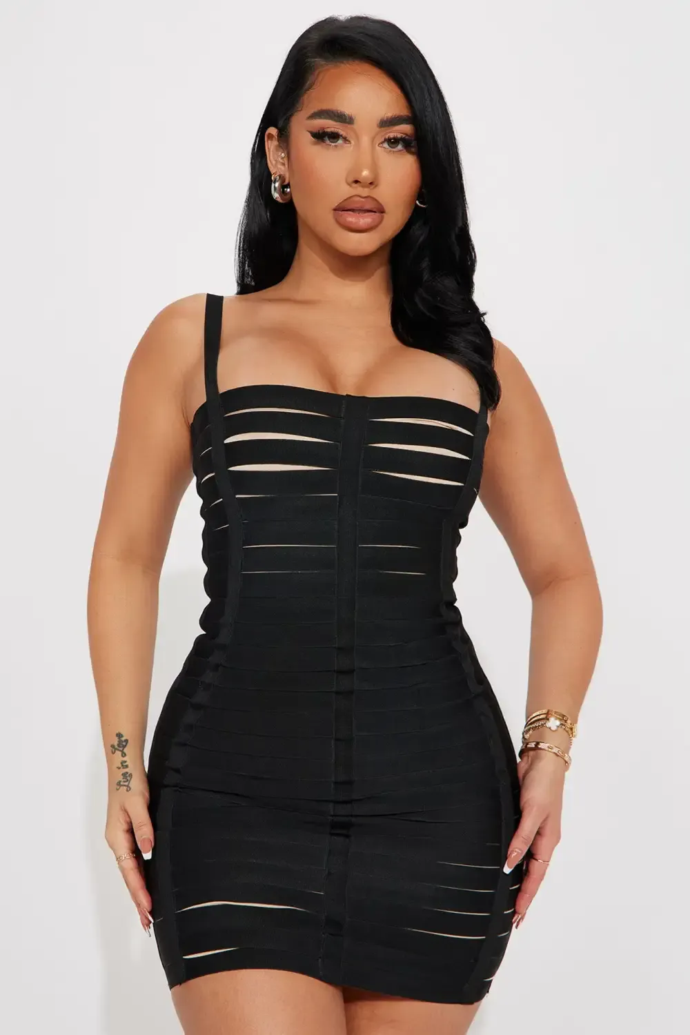 Foreplay Bandage Mini Dress - Black