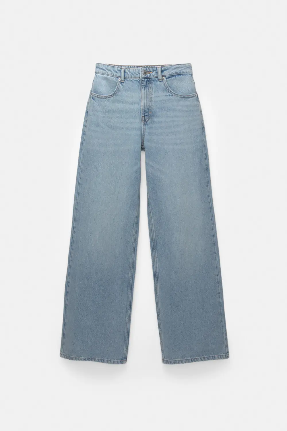 Jeans wide leg tiro alto