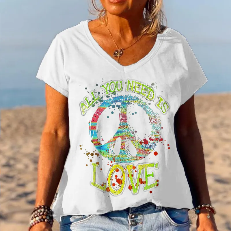 All You Need Is Love Unique Printed Graphic Tees