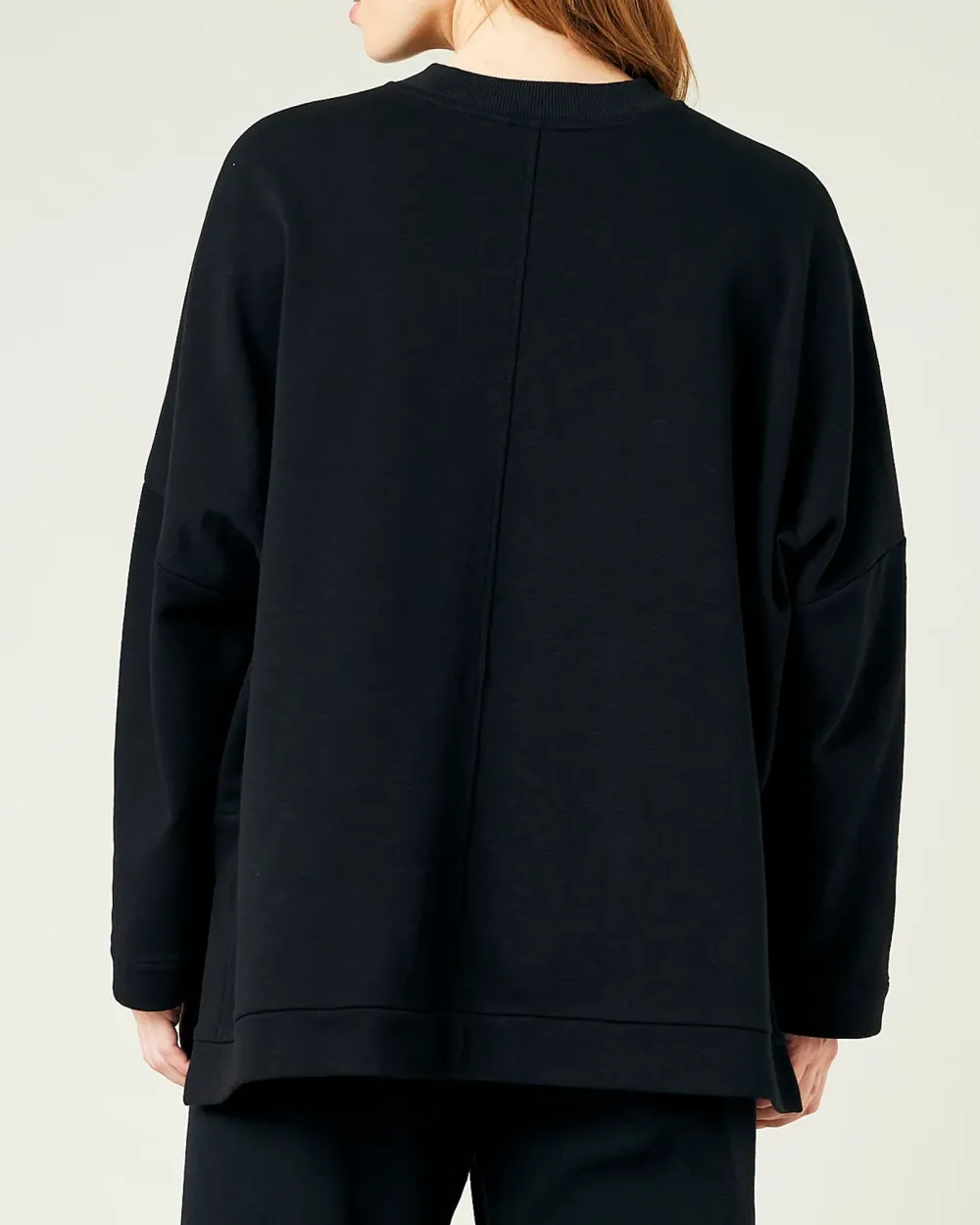BLACK COTTON JERSEY TOP