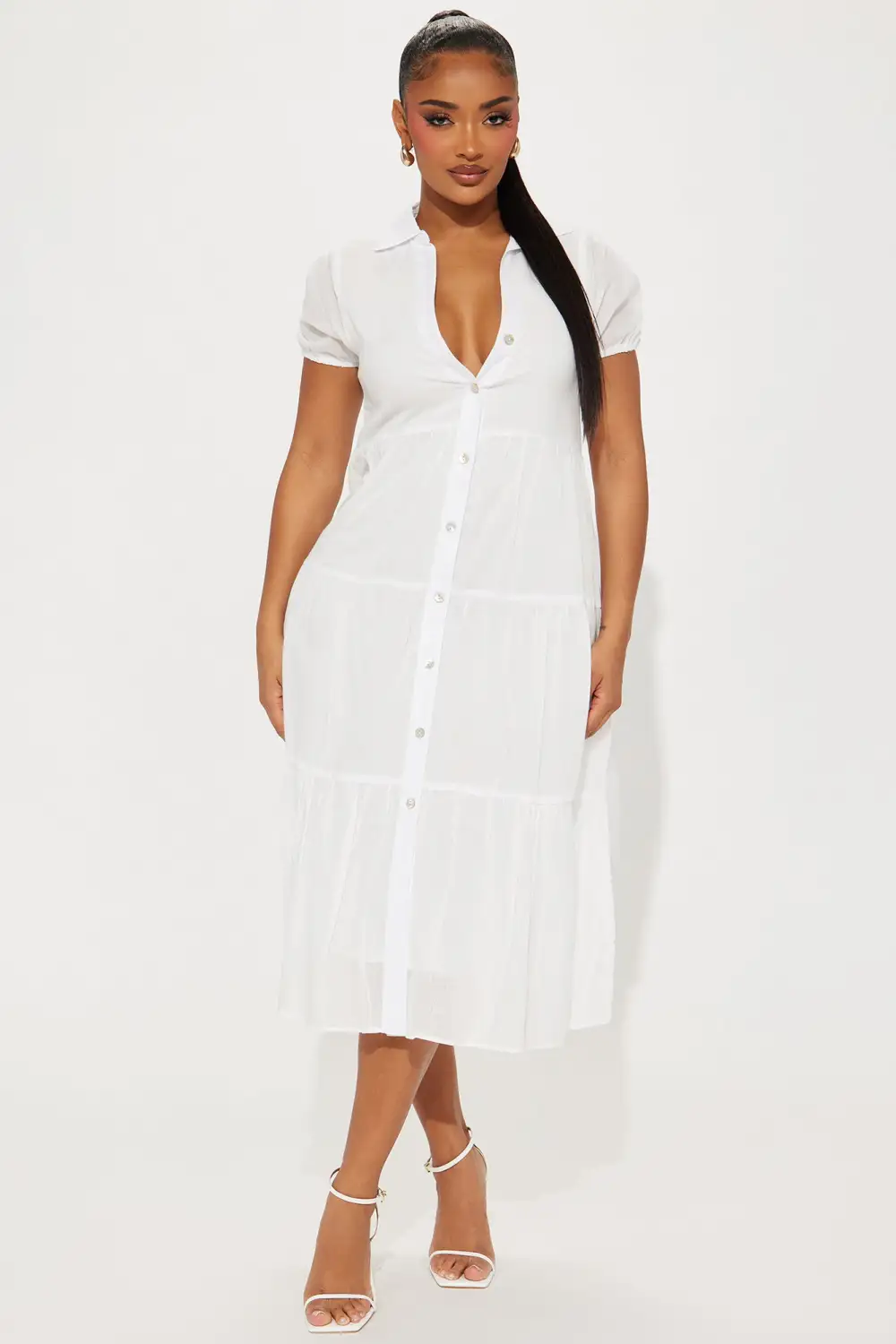 Stella Midi Dress - White