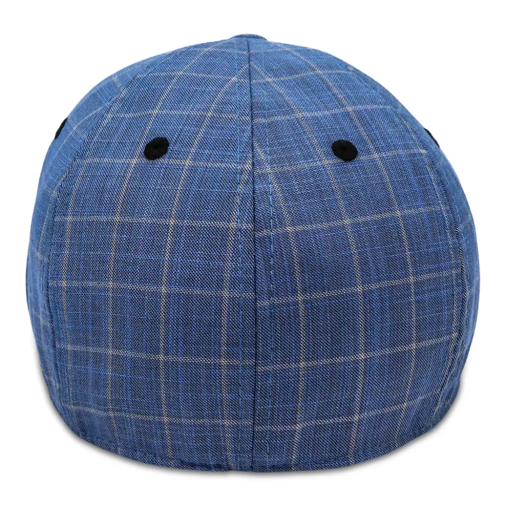The 8-Panel Plaid Trainer Boston Scally Cap - Steel Blue Plaid