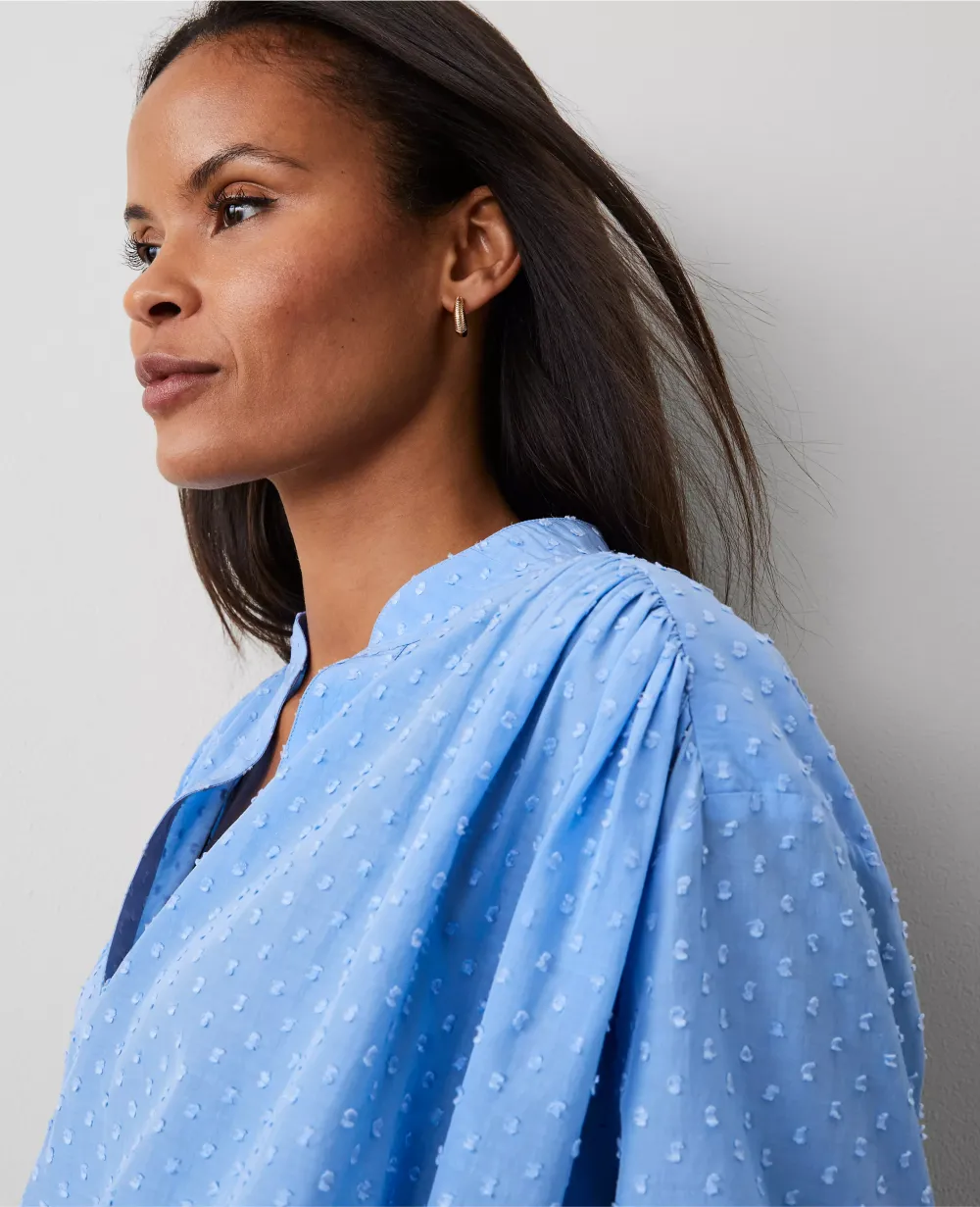 Clip V-Neck Blouson Popover