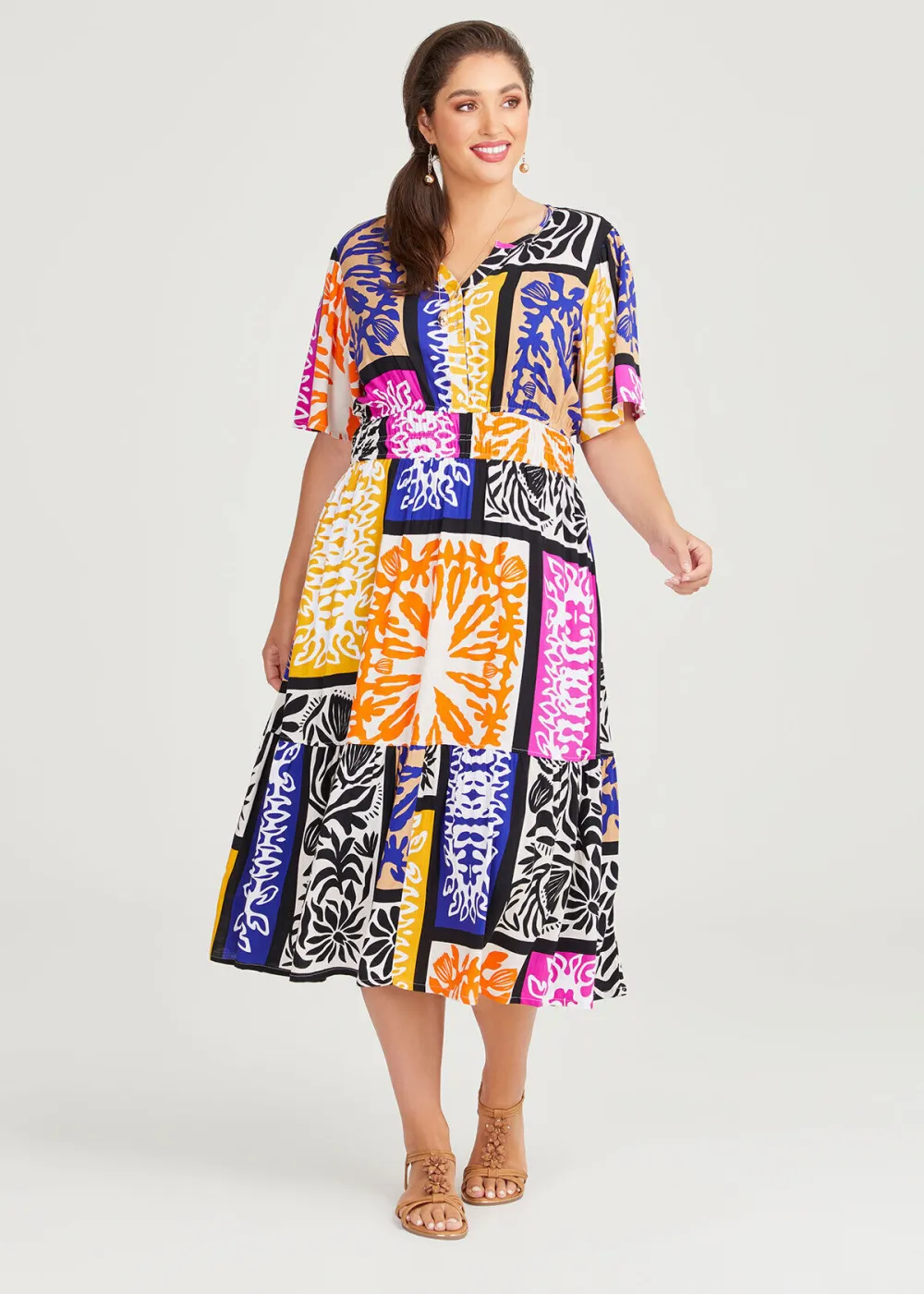 Natural Celeste Tier Dress