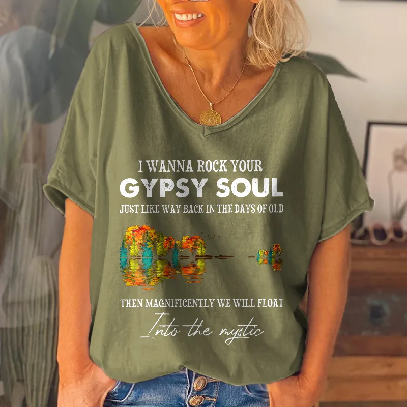 I Wanna Rock Your Gypsy Soul Just Like Way Back In The Days Of Old Guitar Shadow Tees