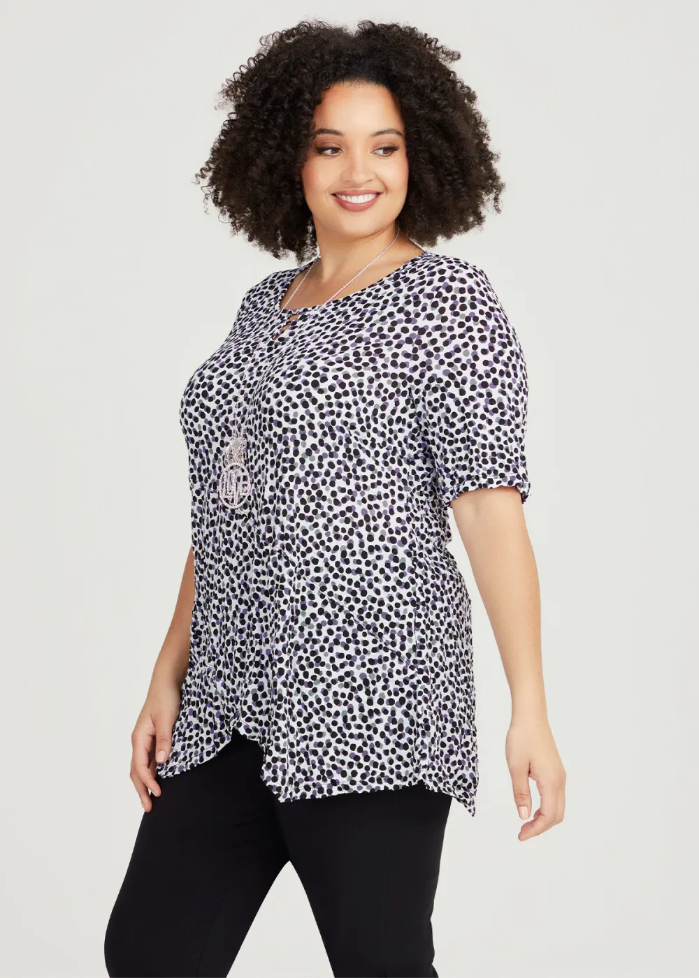 Spot Keyhole Crush Top