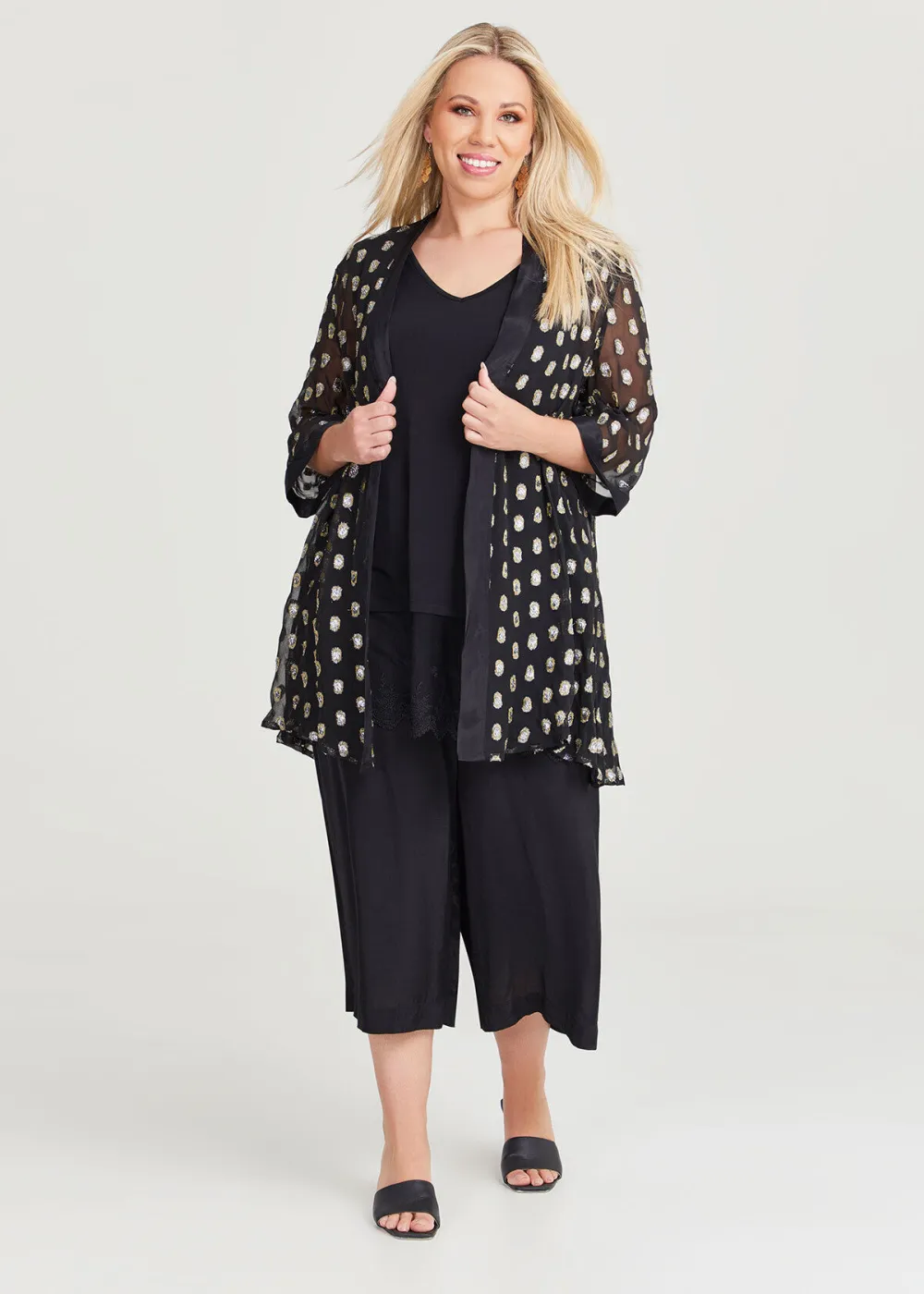 Lurex Spot Long Kimono