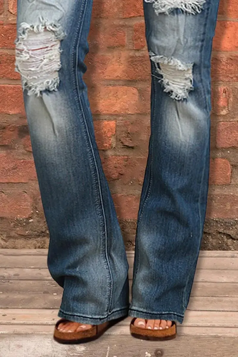 90s Vintage Distressed Low Waist Jeans