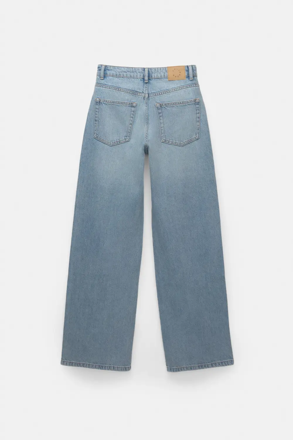 Jeans wide leg tiro alto