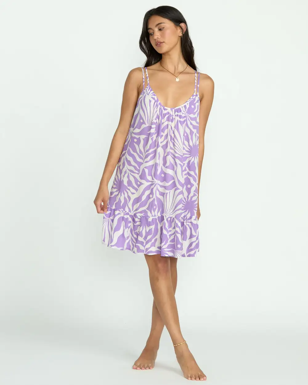 Beach Vibes Print Cover-Up - Paradise Purple