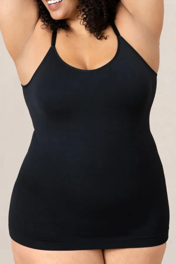 Essential Black Adjustable Scoop Neck Wrap Cami