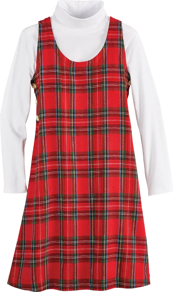 Tartan Side-Button Jumper