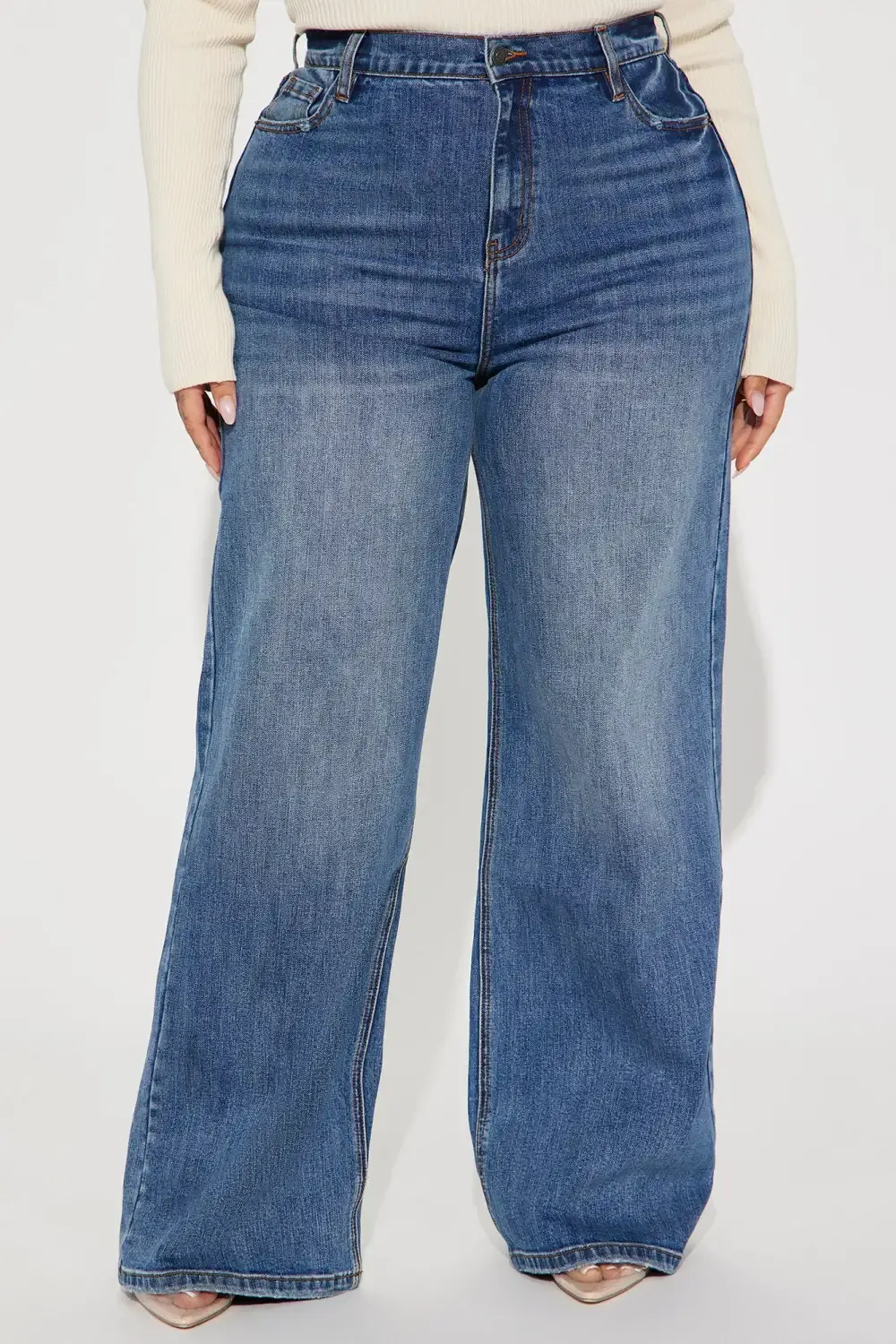 Yours Forever Low Stretch Baggy Jeans - Medium Wash