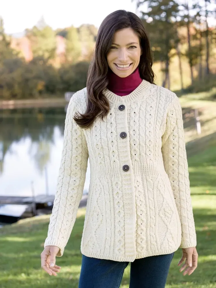 Women's Irish Wool A-Line Cardigan