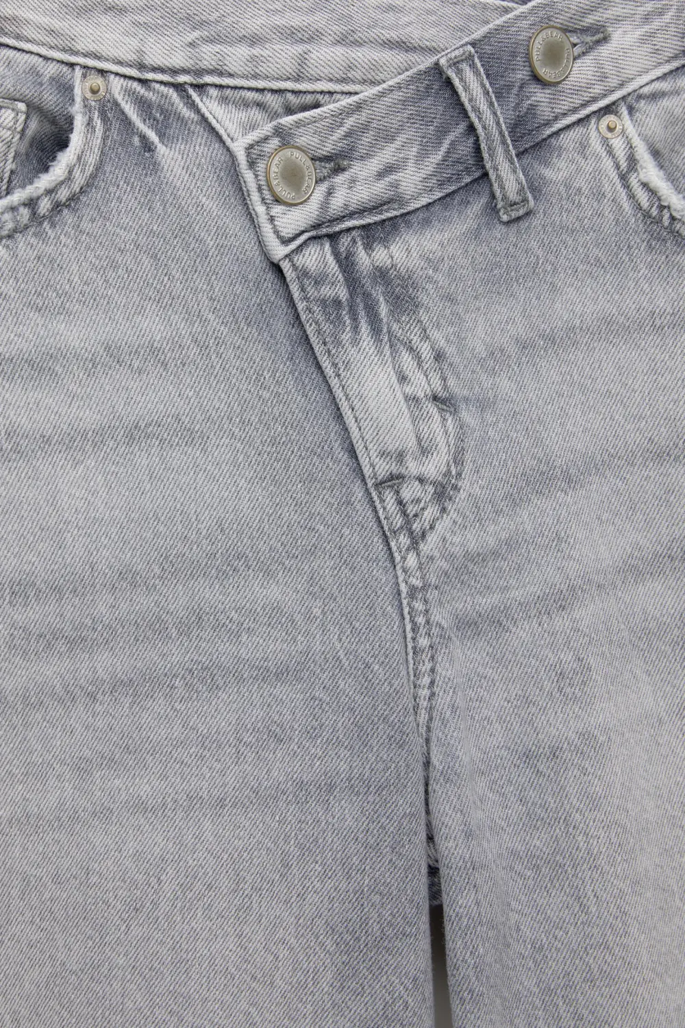 Jeans wide leg cintura cruzada