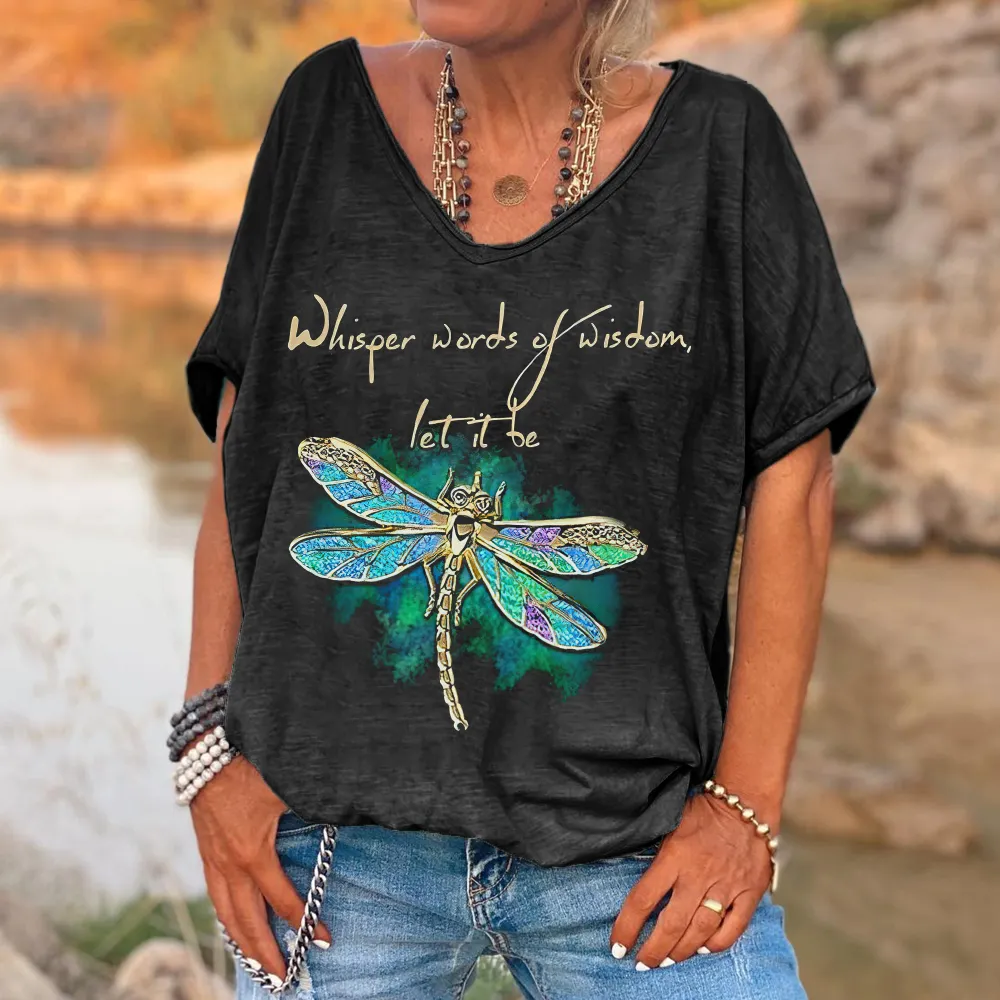 Whisper Words Of Wisdom Printed Casual Women's T-shirt