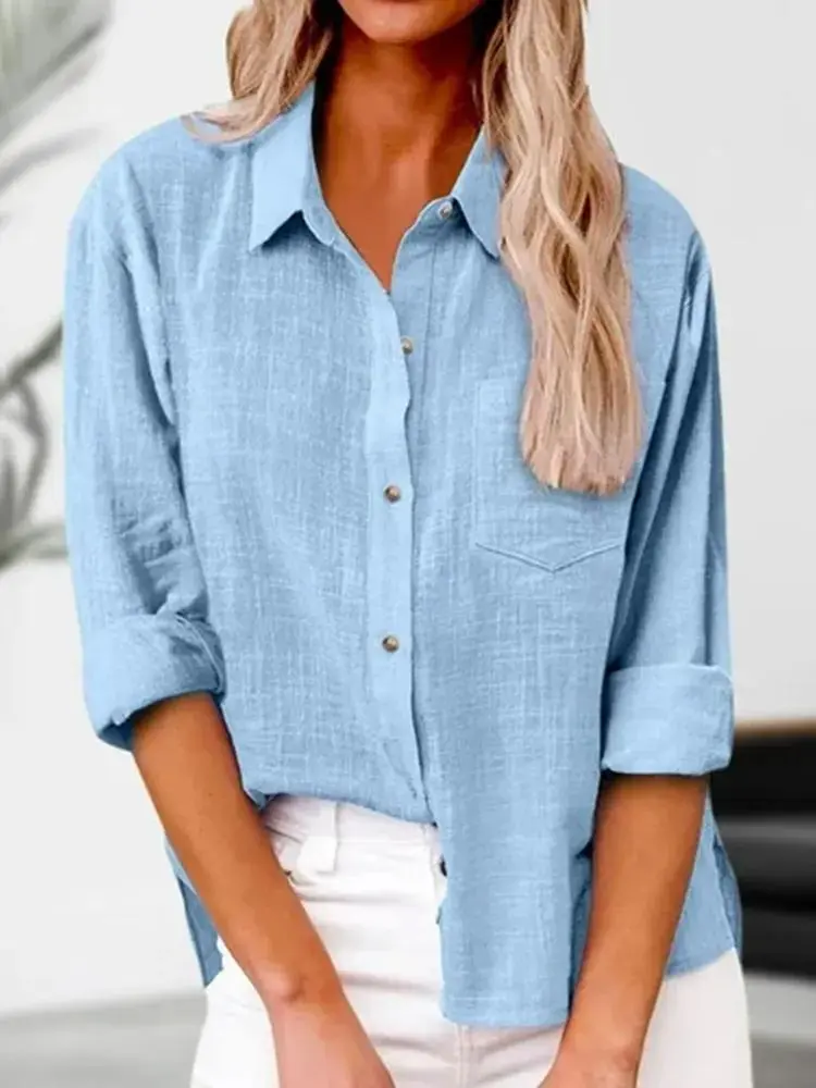 Women's Loose Simple Long Sleeve Shirts