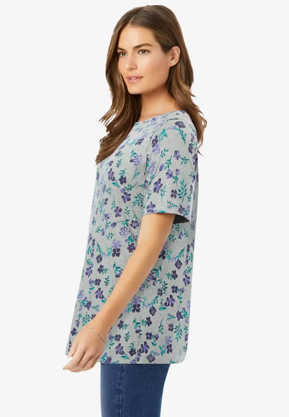 Perfect Printed Short-Sleeve Crewneck Tee