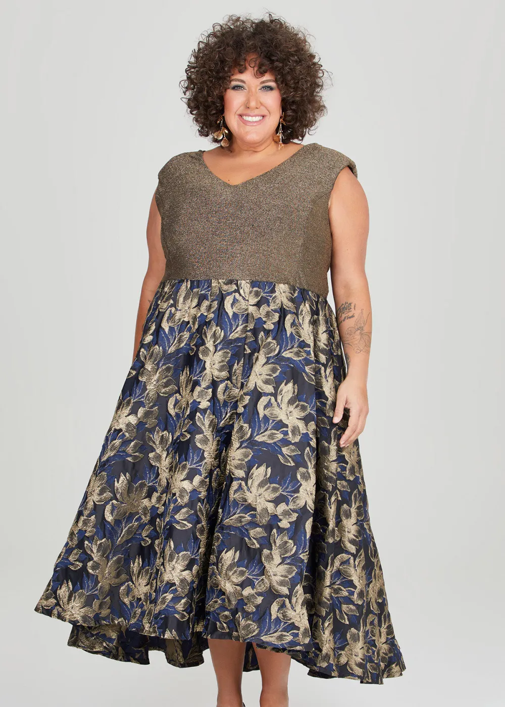 Carol Floral Jacquard Gown