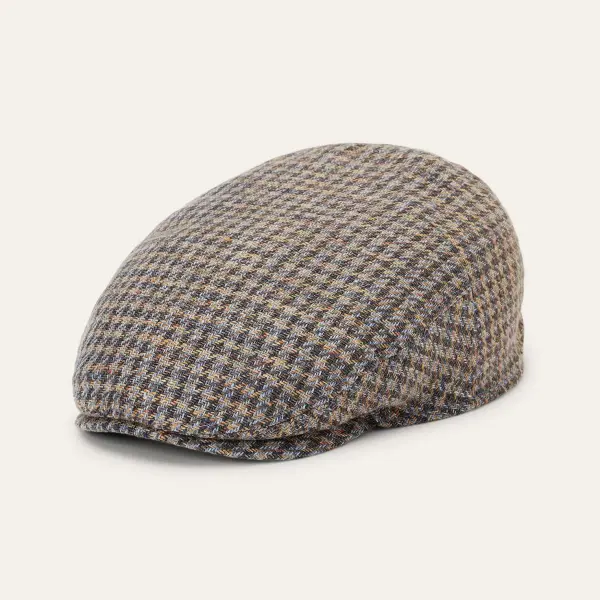Linen/Cotton Houndstooth Driver Cap
