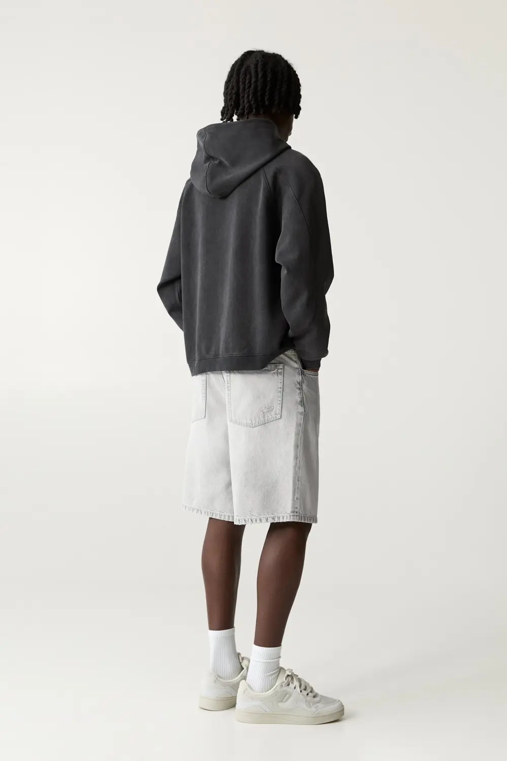 Baggy denim Bermuda shorts