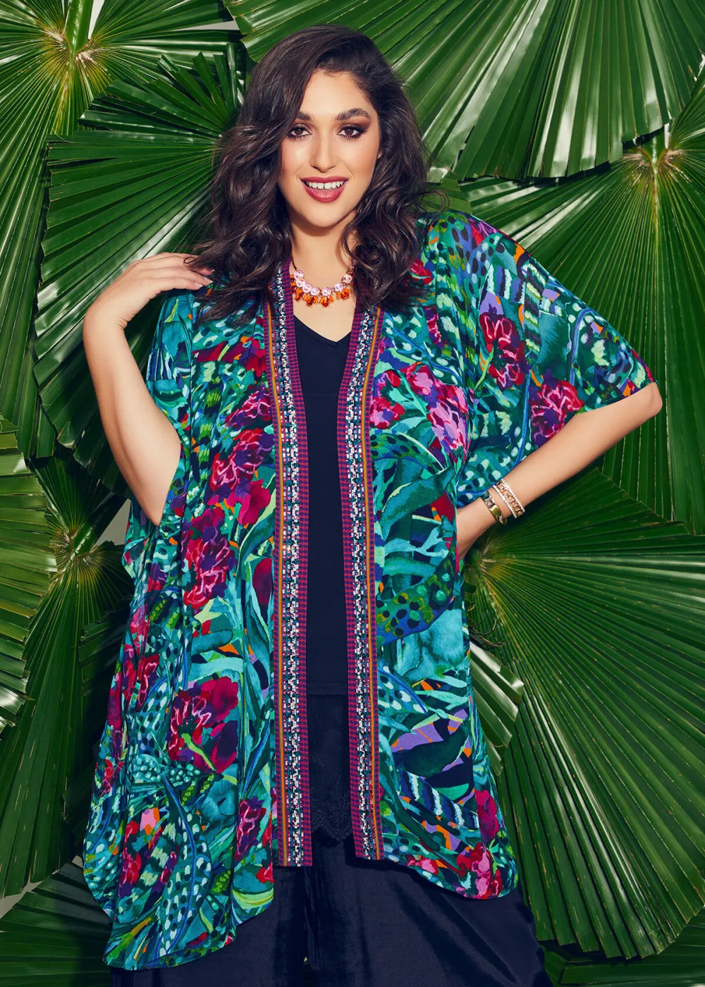 Natural Tropical Tones Kimono