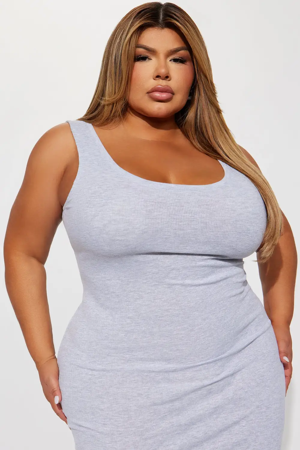 Love All Of Me Midi Dress - Heather Grey
