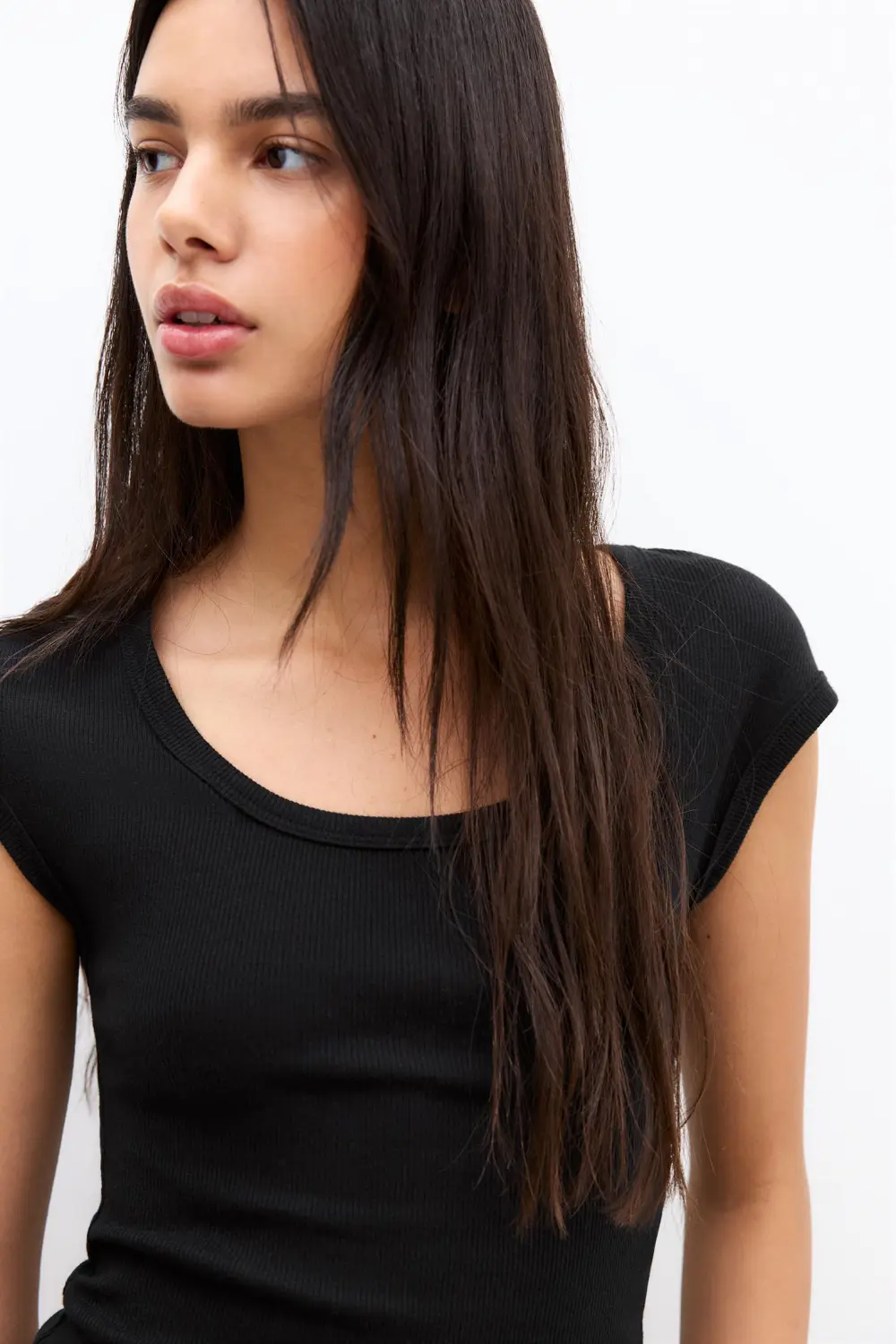 Ribbed short sleeve T-shirt
