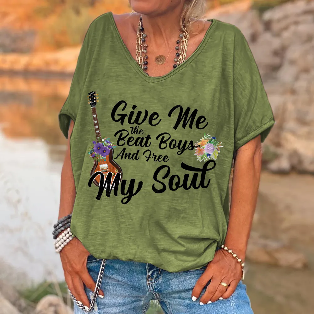 Give Me The Beat Boys And Free My Soul Print Women's T-shirt